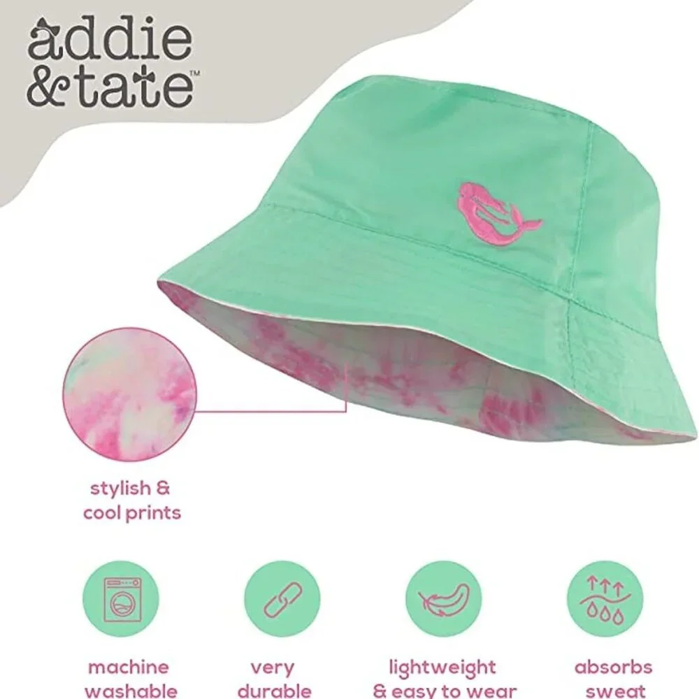 Kids Bucket Hat for Girls & Boys, Packable Fun & Cool Reversible Beach Sun Teen